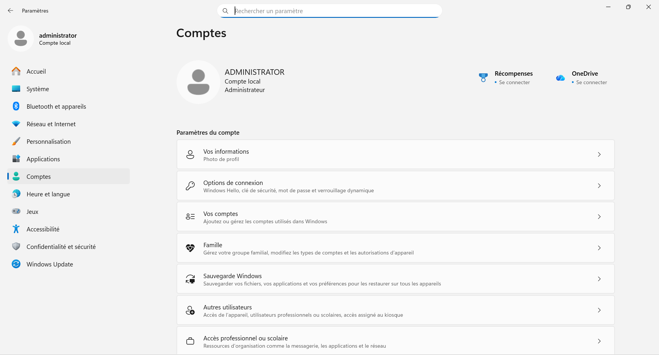 compte administrateur
